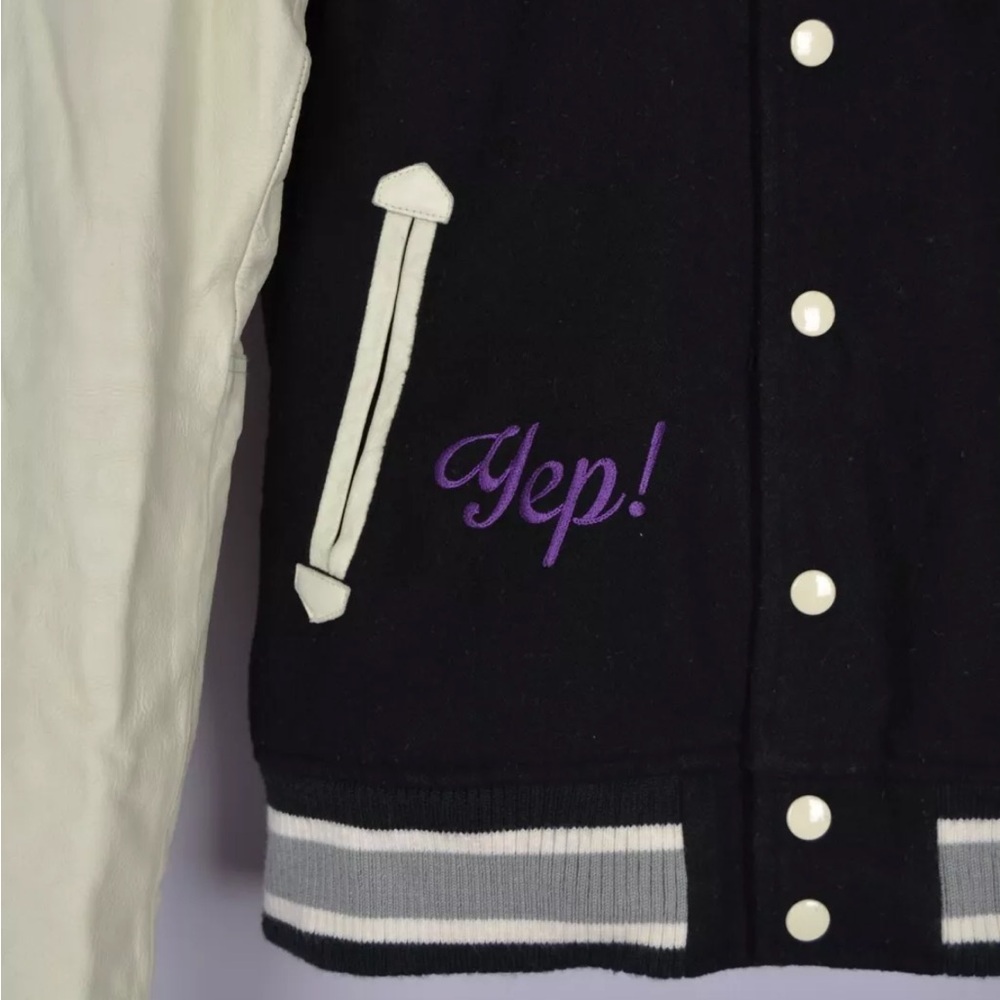 RARE! X-Girl Varsity Jacket College Leather Wool Hype Street Fashion Size 2 - Picture 8 of 14